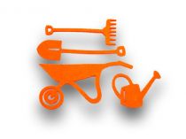 Gartenwerkzeug Filz Orange 12St.
