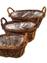 Ovale Korbschale 32/26/21cm ungeschält 3St.