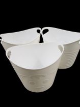 Plastiktöpfe mit Griffen 12St.14cmx12cm weiß