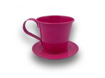 Tasse m. Teller Ø9 H8cm 6St. pink