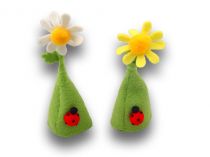 Eierwärmer Filzblüten 16cm 4St