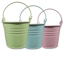 Eimer Ø6cm H5,5cm 12St. pink/grün/blau pastell 