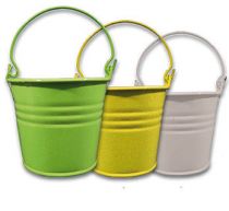 Eimer Ø6cm H5,5cm 12St. gelb/grün/weiß     