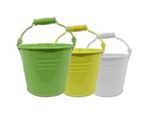 Eimer Ø12cm H10cm 8St. gelb/grün/weiß