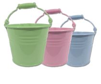 Eimer Ø14cm H12cm 6St. pink/grün/blau pastell