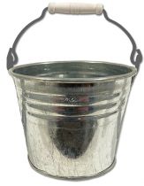 Eimer Ø14cm H12cm 6St. Zink glänzend