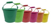 Eimer Ø14cm H12cm 6St. verschiedene Farben