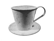 Tasse m.Teller Ø12cm H10cm 8St. grau
