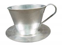 Tasse m.Teller Ø12cm H10cm 8St. Zink glänzend