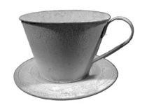 Tasse m.Teller Ø16cm H11cm 3St. grau