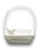 Holzkasten m. Henkel 24x12cm H9cm grau gew.