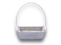 Holzkasten m. Henkel 24x12cm H9cm blau gew.