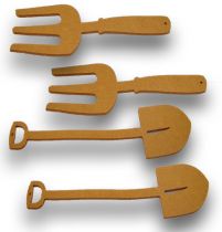 Filz Gartenwerkzeug Braun 4St.
