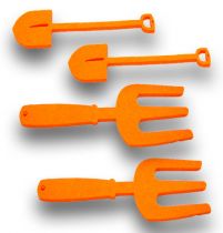 Filz Gartenwerkzeug Orange 6St.