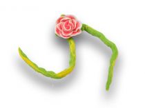 Filzband m.Rose /Blatt hellpink 4St