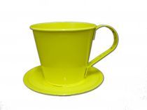 Tasse m.Teller Ø9H 8cm 6St. goldgelb