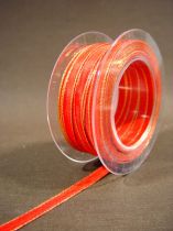 Geschenkband mit goldener Kante, 1cm 50m rot