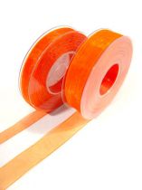 Organzaband mit Webkante, 50m orange