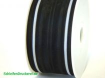Tüllband, Trauerflor schwarz-silber