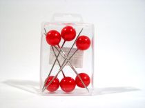Perlkopfnadel Ø 20mm 90mm 6St rot