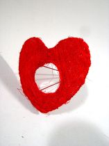 Sisalherzmanschette rot 10cm (12St.)