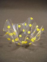 Acrylschale gelbe Punkte 13x6x8cm