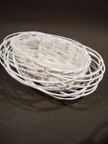 Pflanzkorb Orion oval mit Folie weiß Ø23cm