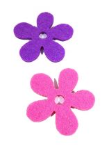Filzblume 3cm 24St. lila/lavendel