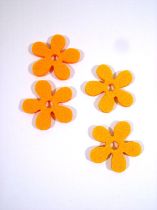 Filzblume 3cm 24St. orange/gelb