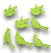 Vögel Filz Hellgrün 12St.