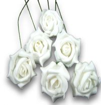 Foamrose Ø 6cm weiß 36St.