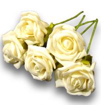 Foam Rose Ø6cm Creme 24St.