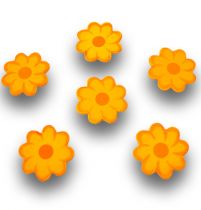 Holzblumen Ø3,5cm Orange 24St.
