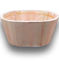 Holzschale oval 21x13x10cm Pink gew.