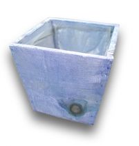 Holztopf 13,5x13,5x10cm Blau gew.