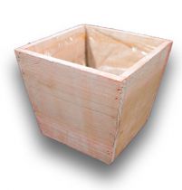 Holztopf 13,5x13,5x10cm Pink gew.