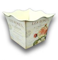 Plastikkübel Rose 14x14cm Creme