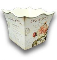 Plastikkübel Rose 16,5x16,5cm Creme