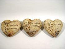 Herz mit Gedenktext 16cm 3St.