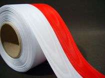 Kranzbänder Moiré weiß-rot