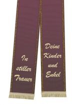 Kranzband bedruckt 125mm x 75cm aubergine