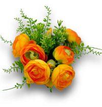 Ranunkelstrauß x6 30cm m.Buchs Orange