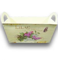 Zinkschale Jardiniere Flieder eckig 24x12,5x10cm