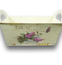 Zinkschale Jardiniere Flieder eckig 30,5x16x12,5cm