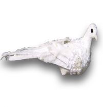 Taube mit Clip 22cm Weiß