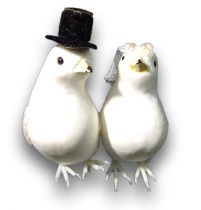 Vogelbrautpaar Weiß 9cm 4St.