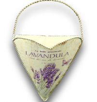 Zinkherzhänger Lavendel 25x19cm mit Henkel
