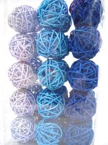 Rattanball hellblau blau dunkelblau (30St.)
