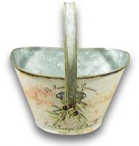 Zinkschale oval 22x16x20cm mit Oliven