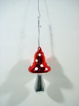 Fliegenpilz Glas zum Aufhängen 11cm rot 3St